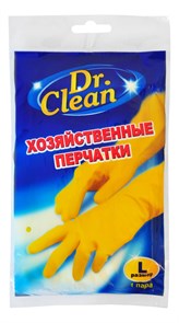Чиртон Dr.Clean  Перчатки хозяйственные с Флоковым покрытием  Размер L