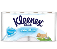 Туалетная бумага  KLEENEX (8 штук в упаковке)3-хслойная Белая Natural Care new design